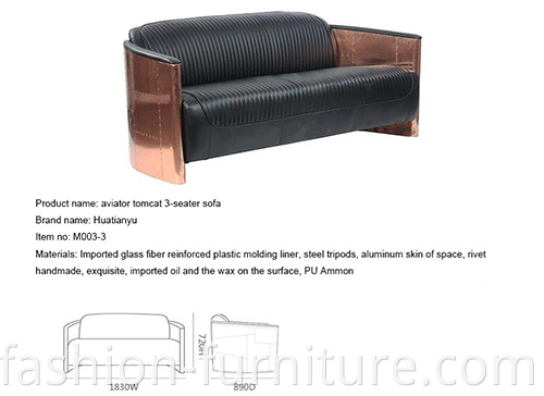 Aviator Tomcat 3 Seater Sofa